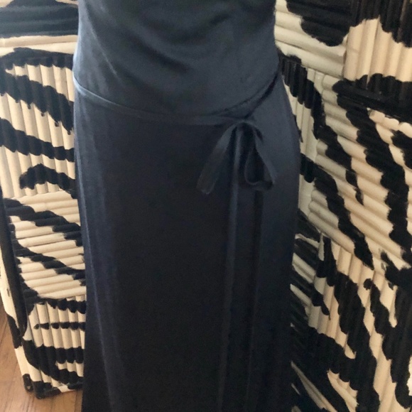Tahari Black Silk Dress Size 2 Maxi Gown - Picture 4 of 9